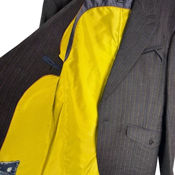 Vintage Diesel Truckistan Blazer Metallic Pinstripe Gorpcore Y2K Brown XXL - Picture 12 of 15